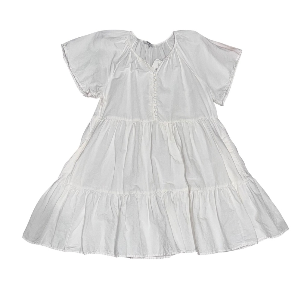 Madewell White Tiered Mini Dress